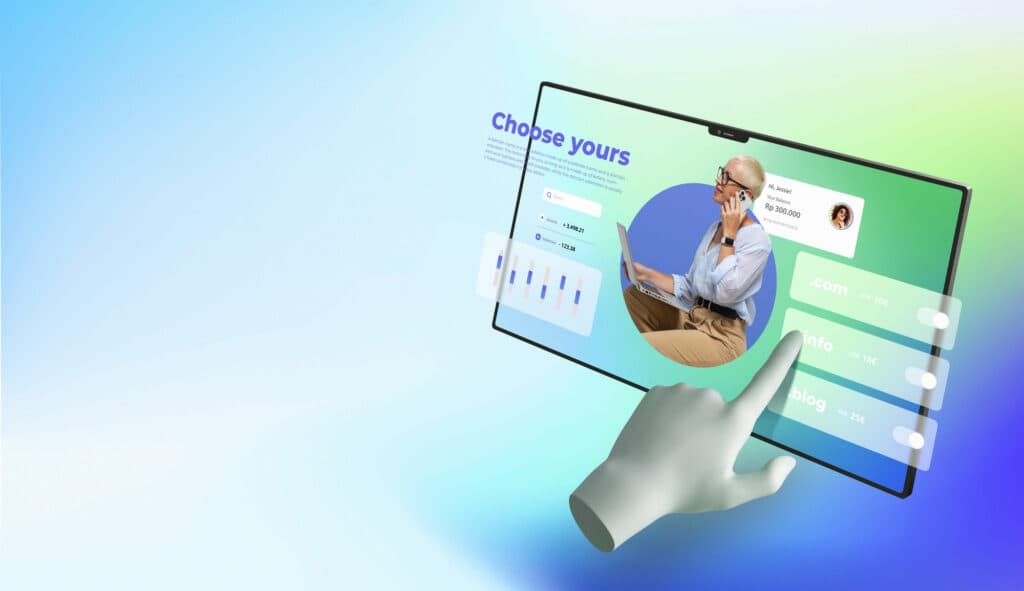Illustration d'une interface application web SaaS avec tableau de bord et options de configuration