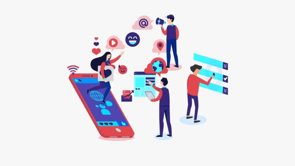Équipe digitale collaborant autour d'un projet d'application mobile