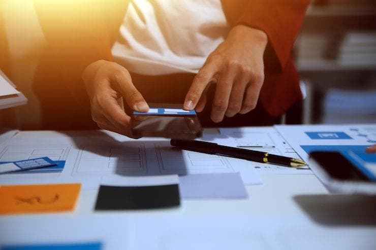 Un homme qui évalue la faisabilité d'une app mobile