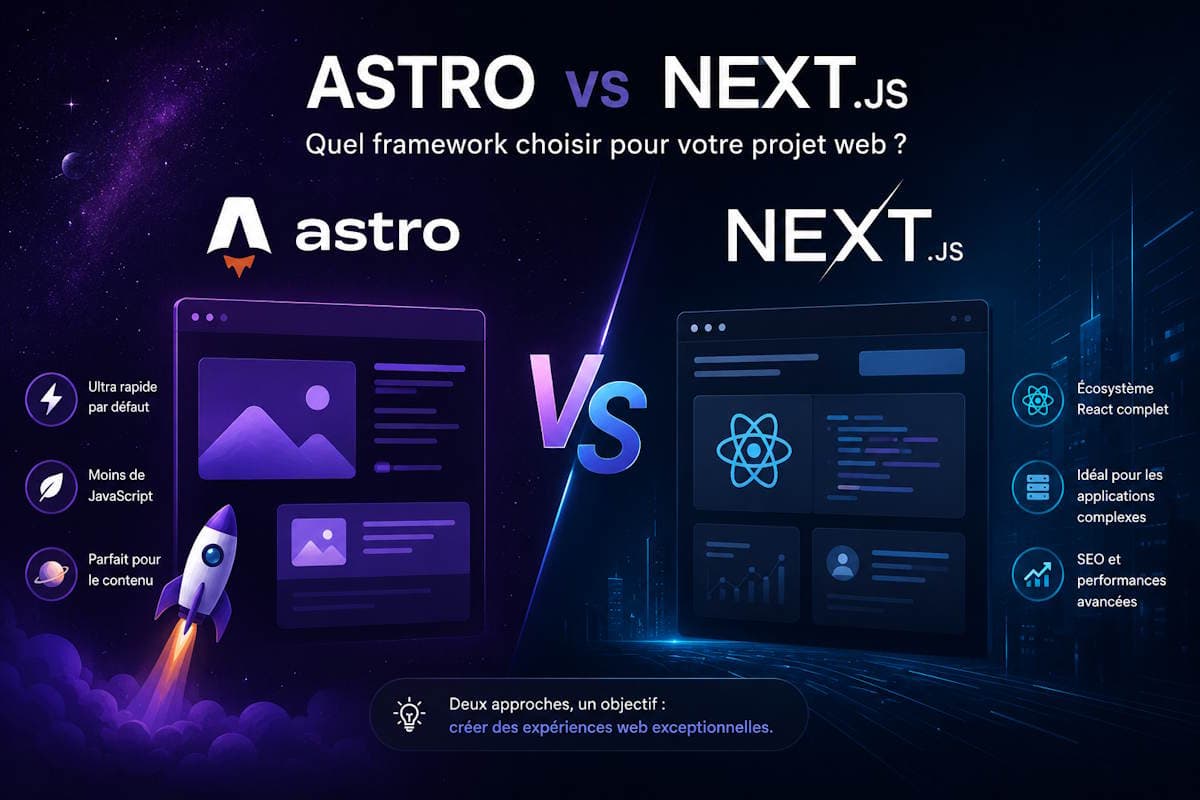 Astro vs Next.js : quel framework pour un site rapide ?