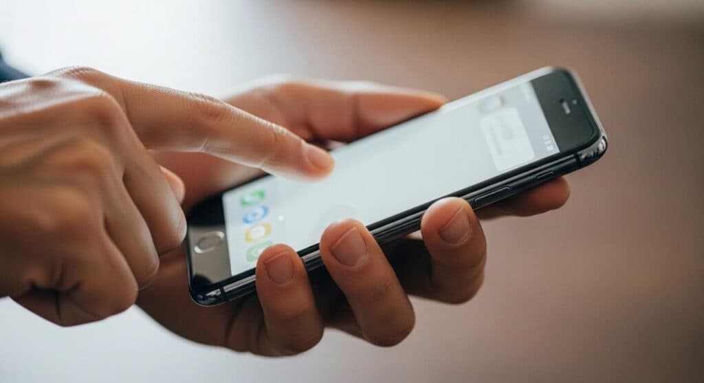 Un homme qui test une application native