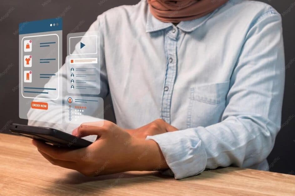 Un homme qui teste l'expérience utilisateur d'une application