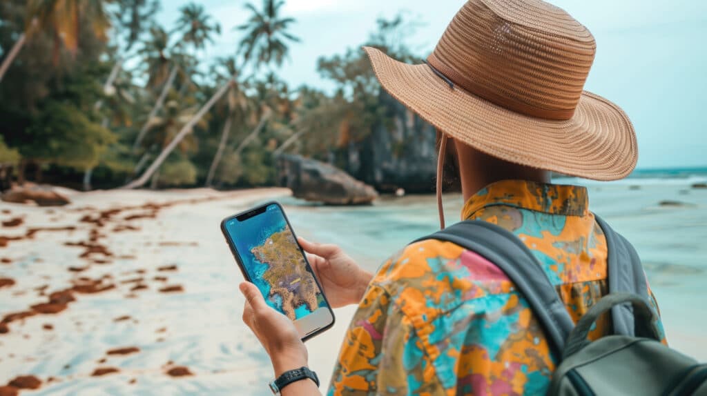 Usage de l'application mobile tourisme dans un parc d'attractions