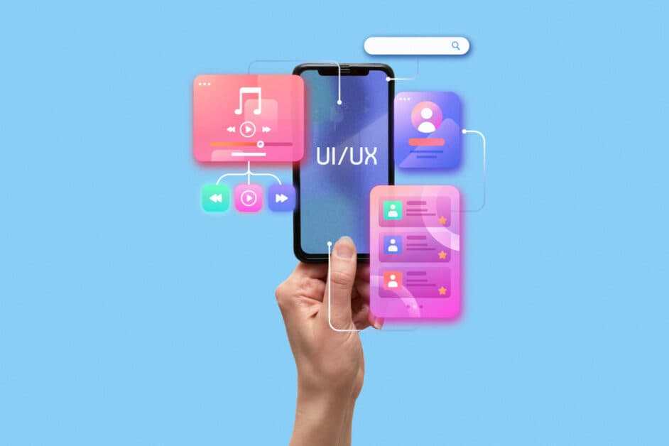 Éléments d'interface utilisateur en verre dépoli avec effets de flou dynamique