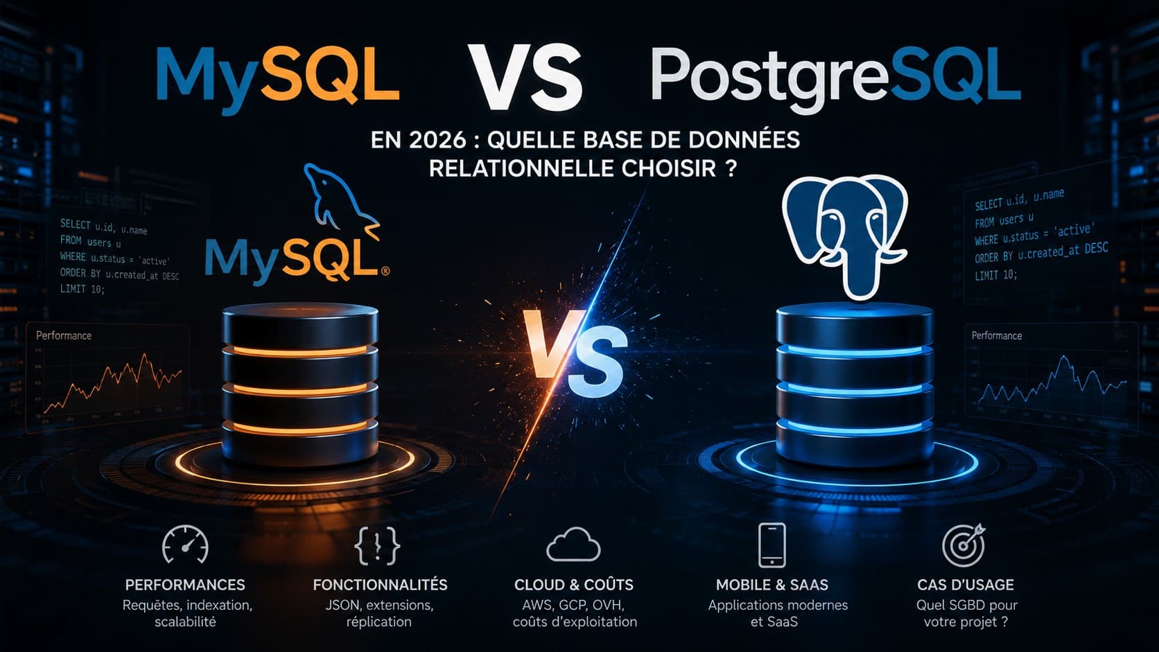 MySQL vs PostgreSQL en 2026 : quelle base de données relationnelle choisir pour votre projet ?