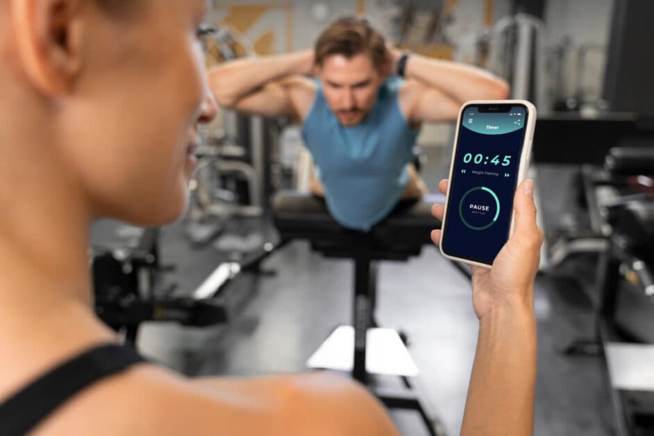 Visualisation des statistiques de progression physique sur mobile