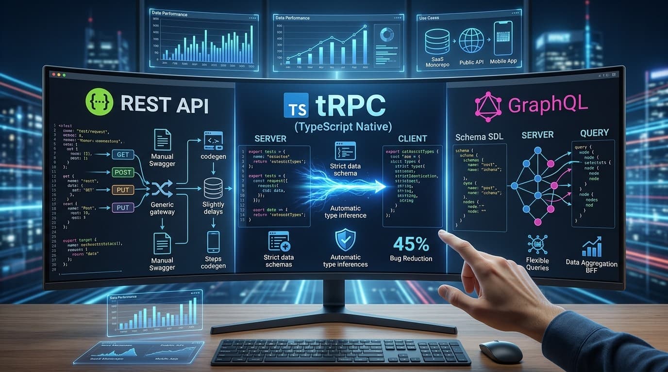 tRPC vs REST vs GraphQL en 2026 : quelle approche API pour votre projet TypeScript ?